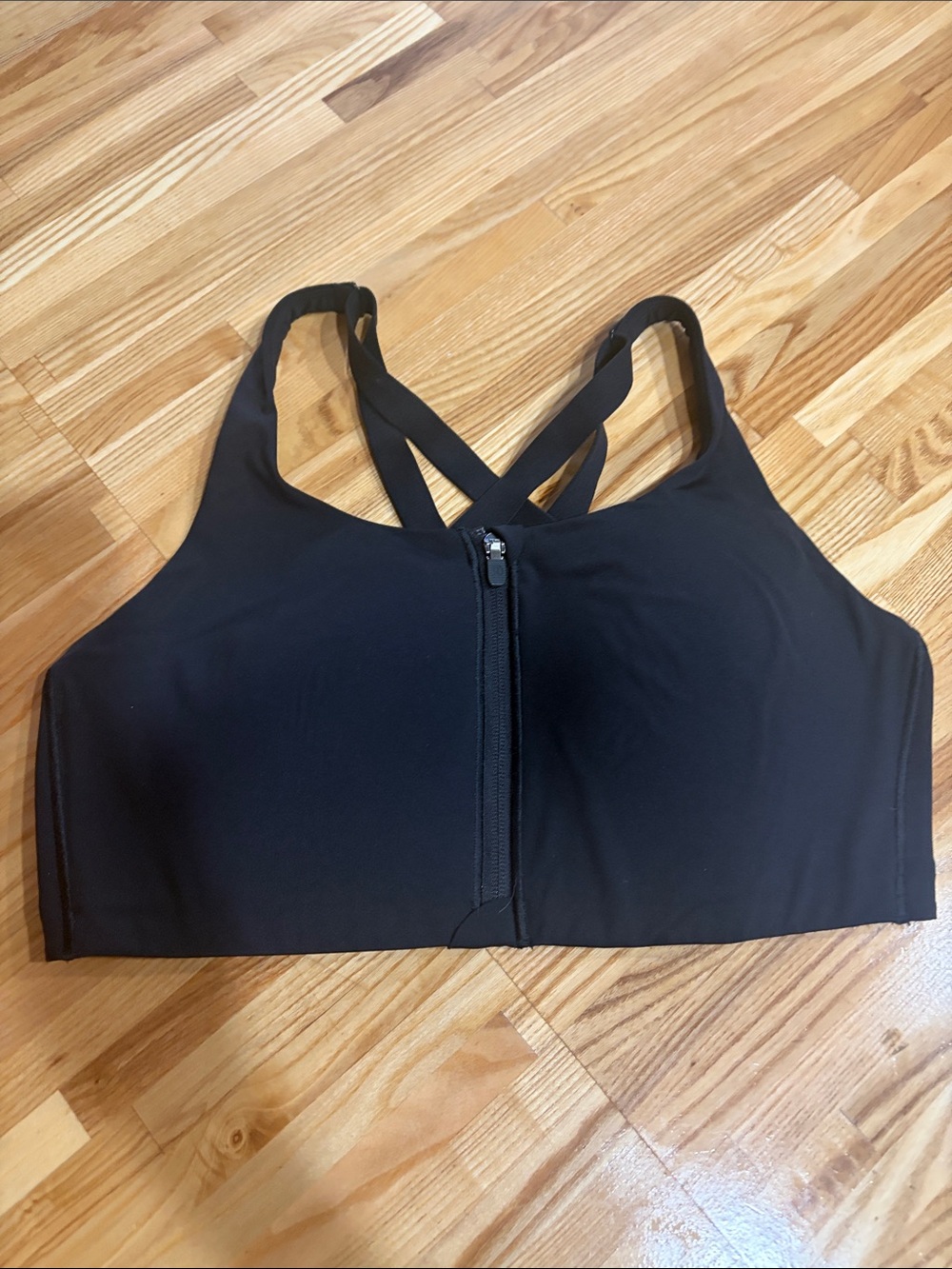 lululemon athletica Black Front-Zip Crossback Sports Bra